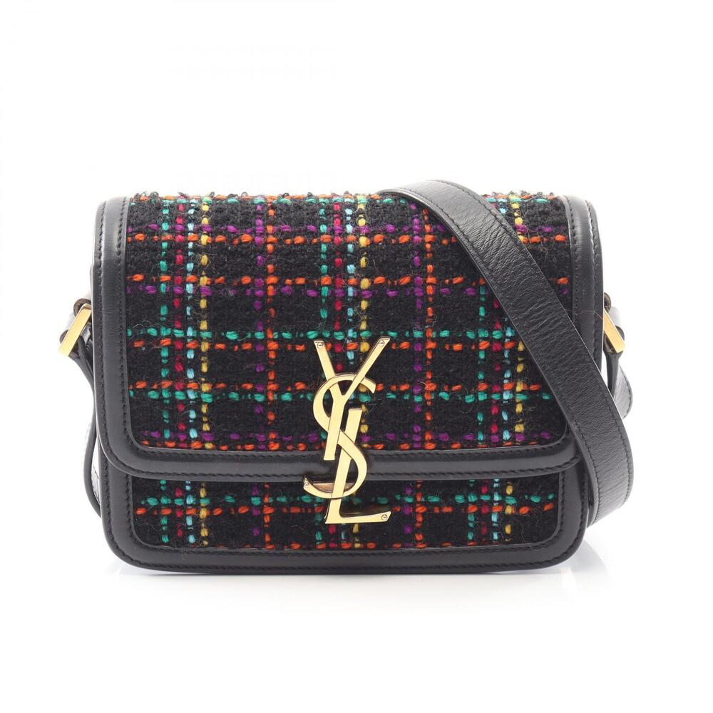 Saint Laurent Paris Solferino Shoulder Bag Leather Black Multicolor